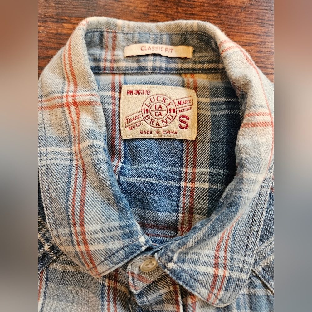 Lucky Brand Western Pearl Snap Sz S - Picture 2 of 7